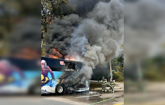 UMass Lowell Marching Band Bus Engulfed in Flames as Students Evacuate Safely in Westwood Emergency
