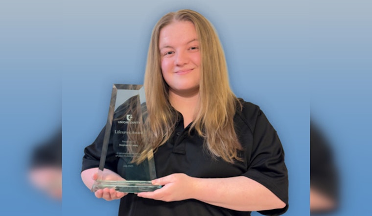 Union County's 911 Telecommunicator Stephanie Laney Receives Lifesaver Award for Guiding Woman to Safety from Burning Vehicle