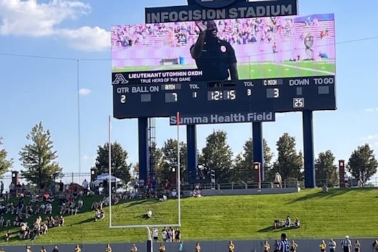 University of Akron Celebrates APD Lieutenant Tome Okoh as 'True Hero of the Game' for Exemplary Community Service