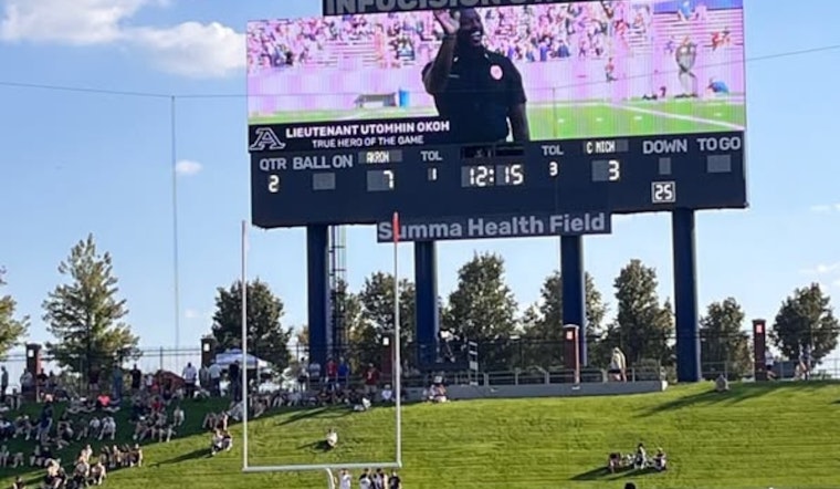University of Akron Celebrates APD Lieutenant Tome Okoh as 'True Hero of the Game' for Exemplary Community Service