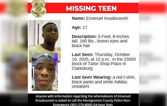 Urgent Search for Missing Teen Emanuel Koudouovoh in Montgomery County, Public Asked to Assist