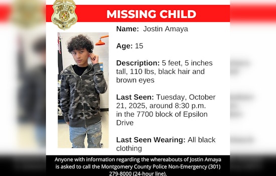 Urgent Search Underway for Missing Teen Jostin Amaya in Montgomery County