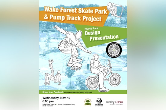 Wake Forest to Unveil Skate Park Design at Public Meeting on November 12