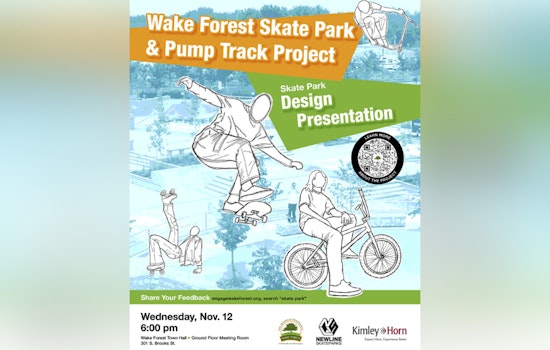Wake Forest to Unveil Skate Park Design at Public Meeting on November 12