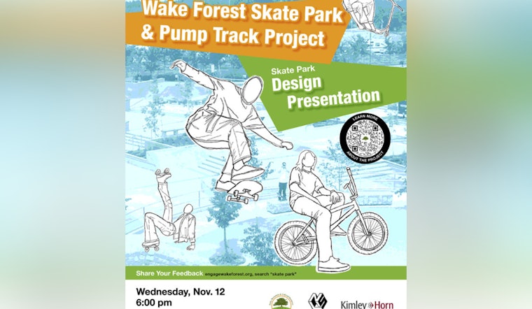 Wake Forest to Unveil Skate Park Design at Public Meeting on November 12