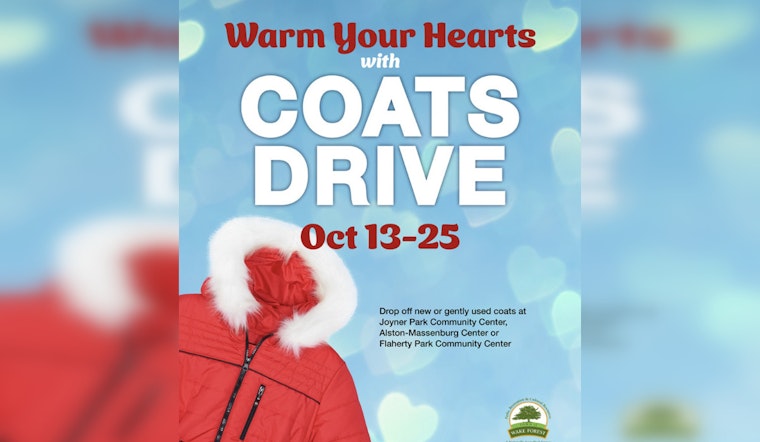Wake Forest "Warm Your Hearts with Coats Drive" Seeks Donations Through Oct 25, Youth Jackets in High Demand