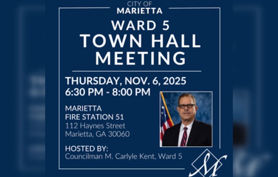 Ward 5 Residents Invited to Town Hall Meeting with Councilman M. Carlyle Kent in Marietta