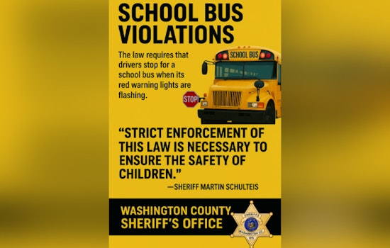 Washington County Sheriff's Office Enforces School Bus Laws with $775 Fines in Kewaskum and Richfield