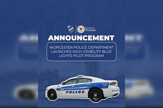 Worcester Police Launch Pilot Program with Steady Blue Light System on Patrol Vehicles to Boost Visibility and Deter Crime