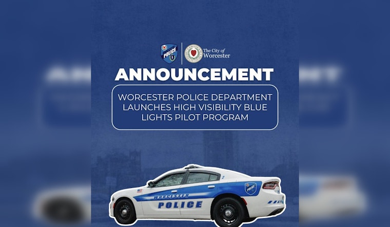 Worcester Police Launch Pilot Program with Steady Blue Light System on Patrol Vehicles to Boost Visibility and Deter Crime