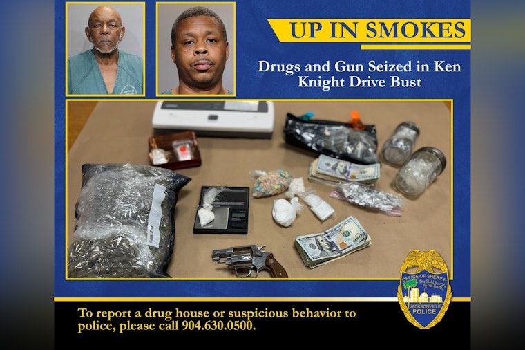 Jacksonville Sheriff's Office Seizes Drugs and Firearm, Arrests Two in Drug Bust on Ken Knight Drive