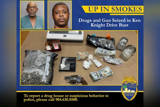 Jacksonville Sheriff's Office Seizes Drugs and Firearm, Arrests Two in Drug Bust on Ken Knight Drive
