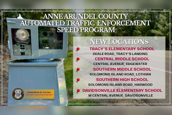 Anne Arundel County to Activate New Speed Cameras in School Zones for Enhanced Road Safety