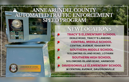 Anne Arundel County to Activate New Speed Cameras in School Zones for Enhanced Road Safety