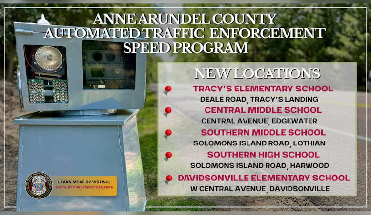 Anne Arundel County to Activate New Speed Cameras in School Zones for Enhanced Road Safety