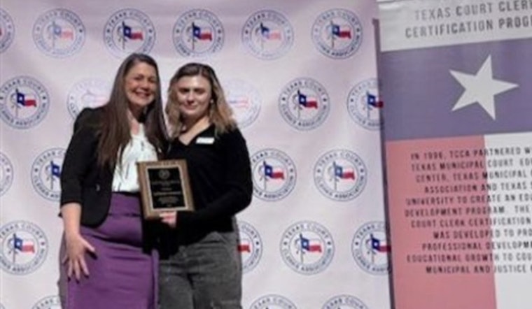Arlington's Jetmira Ademaj Receives Distinguished Service Award from Texas Court Clerk's Association