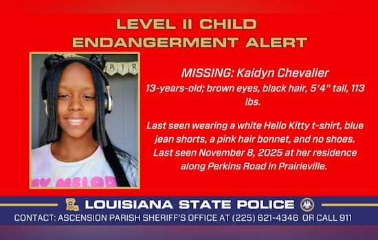 Authorities Launch Urgent Search for Missing 13-Year-Old Kaidyn Chevalier in Prairieville, Louisiana