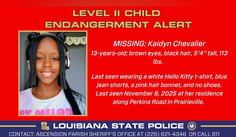 Authorities Launch Urgent Search for Missing 13-Year-Old Kaidyn Chevalier in Prairieville, Louisiana