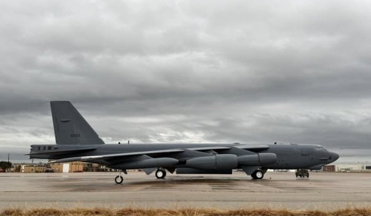 B-52 Stratofortress Showcases American Air Power Amid Thunderstorm at NAS JRB Fort Worth