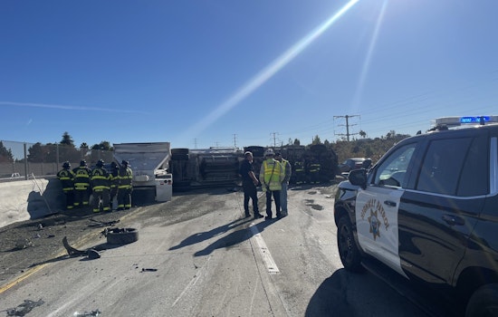 Big Rig Overturns On Highway 4, Blocks Eastbound Lanes In Antioch; Since Cleared