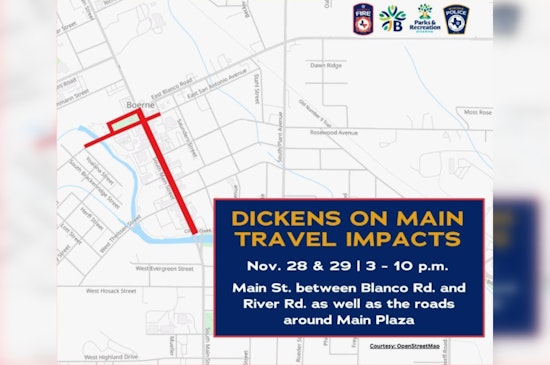 Boerne's Dickens on Main Spurs Road Closures and Detours for Holiday Celebration