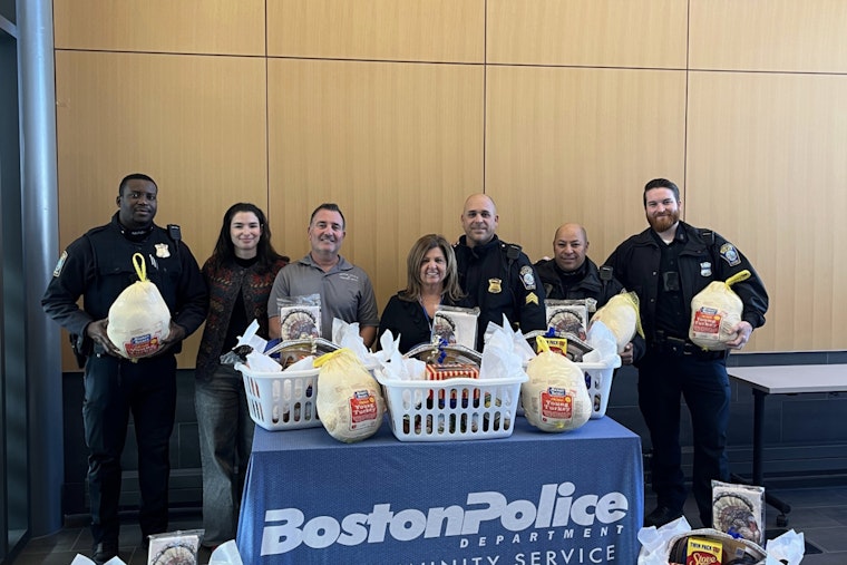 Boston Police Spread Thanksgiving Joy with Turkey Giveaway in East Boston