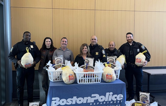 Boston Police Spread Thanksgiving Joy with Turkey Giveaway in East Boston