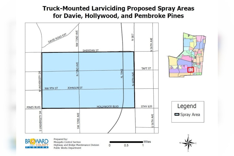Broward County to Conduct Nighttime Mosquito Control in Davie, Hollywood, and Pembroke Pines