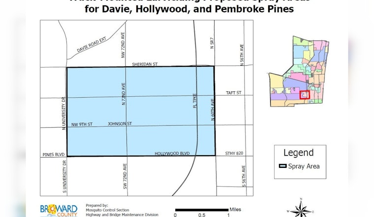 Broward County to Conduct Nighttime Mosquito Control in Davie, Hollywood, and Pembroke Pines
