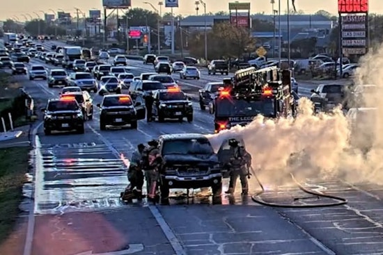 Burleson Intersection Blocked Due to Vehicle Fire, No Injuries Reported