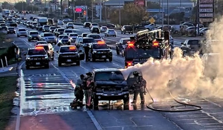 Burleson Intersection Blocked Due to Vehicle Fire, No Injuries Reported