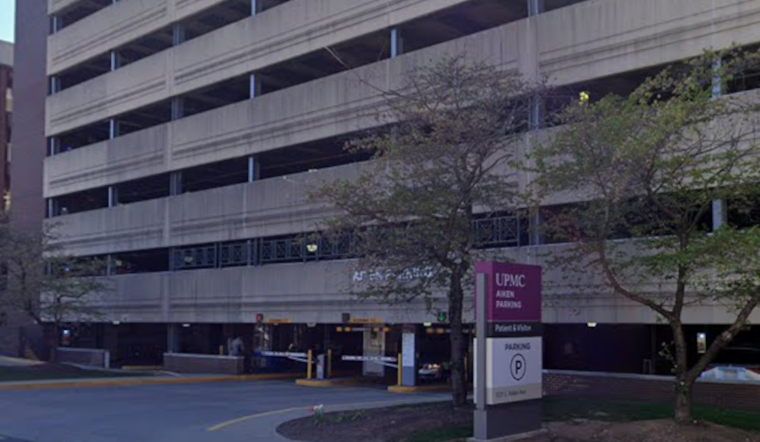 Car Dangles from Fourth Floor of UPMC Hospital Garage in Pittsburgh After Collision