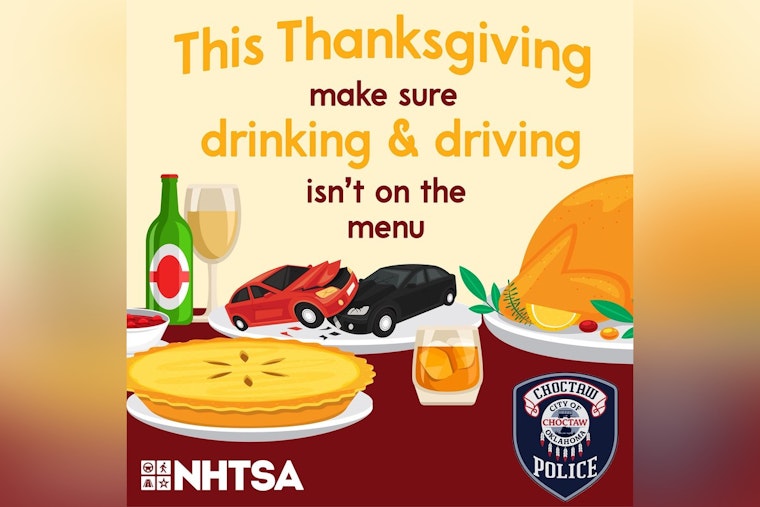 Choctaw Police Warn Against Drunk Driving with Witty Thanksgiving Post