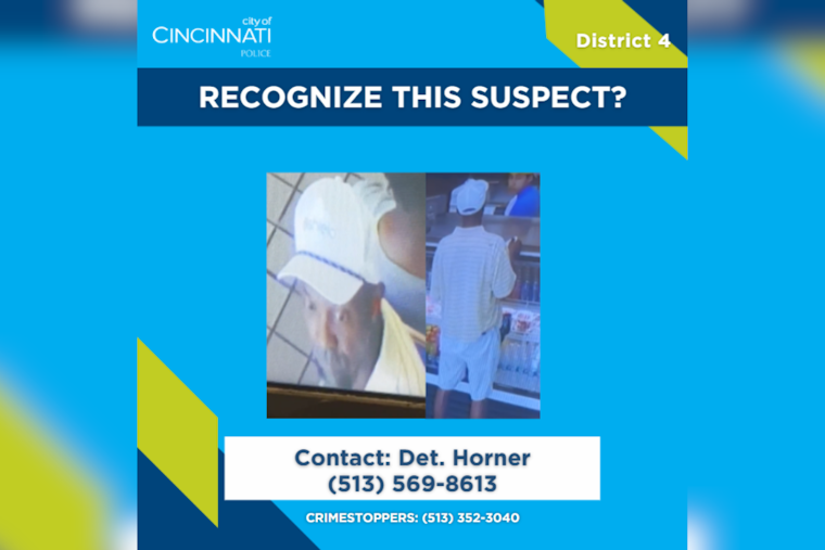 Cincinnati Police Seek Public's Help to Apprehend Suspect in Felony Theft on Short Vine St.