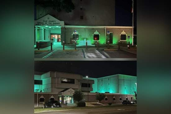 Clay County, Florida Honors Veterans with Green Illumination of Buildings During Operation Green Light Initiative