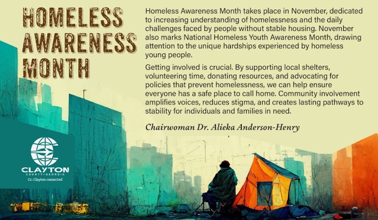 Clayton County Chairwoman Advocates Community Action During Homeless Awareness Month