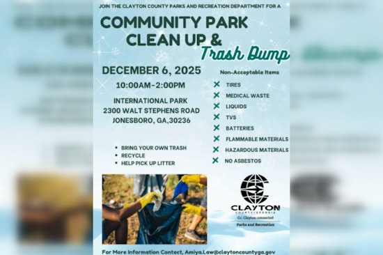 Clayton County Invites Volunteers for Park Clean Up on December 6 at International Park