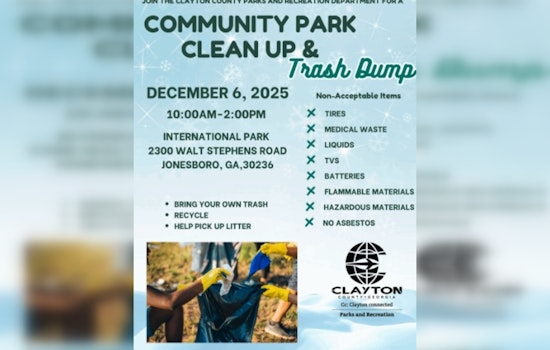 Clayton County Invites Volunteers for Park Clean Up on December 6 at International Park