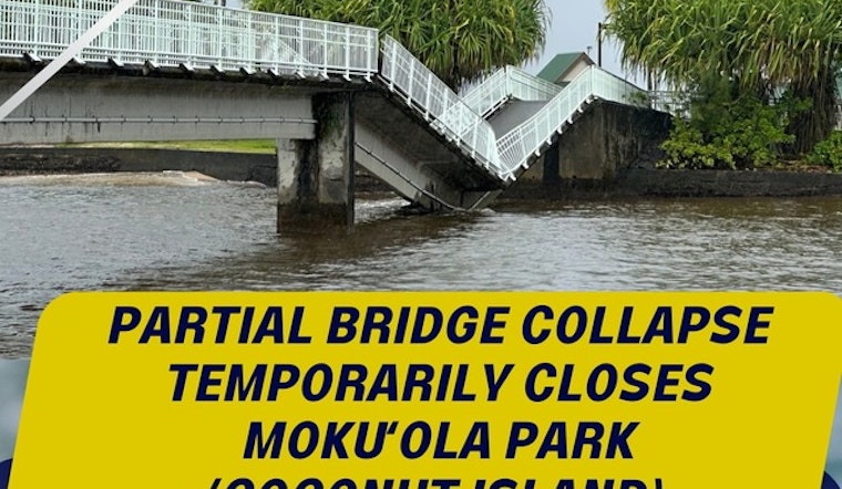 Coconut Island Bridge in Hilo Collapses, No Injuries Reported as Park Closes Indefinitely