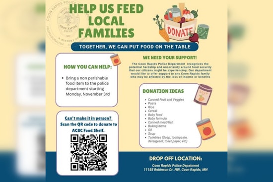 Coon Rapids Police Department Hosts Food Drive to Support Local Families in Need