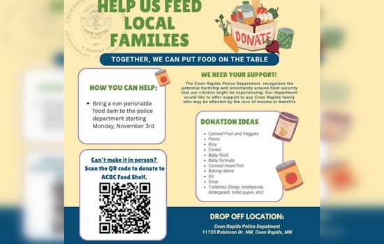 Coon Rapids Police Department Hosts Food Drive to Support Local Families in Need