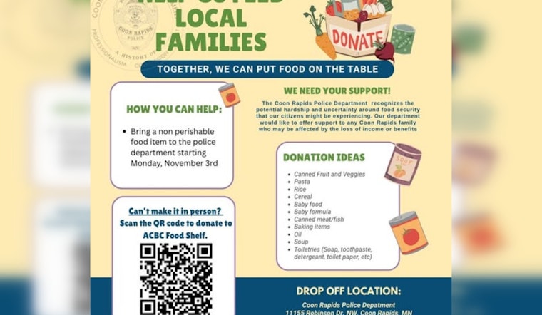 Coon Rapids Police Department Hosts Food Drive to Support Local Families in Need