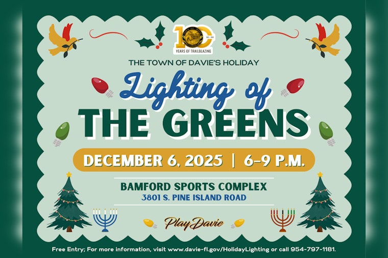 Davie Welcomes Holiday Cheer with Annual Lighting of the Greens Festival