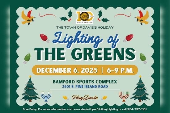 Davie Welcomes Holiday Cheer with Annual Lighting of the Greens Festival