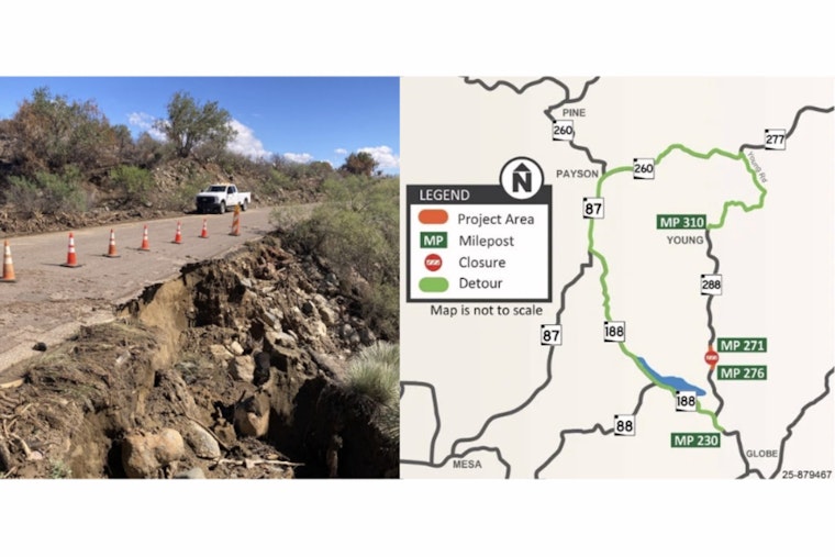 Daytime Closures on Arizona's SR 288 Scheduled for Storm Repairs Near Roosevelt Lake