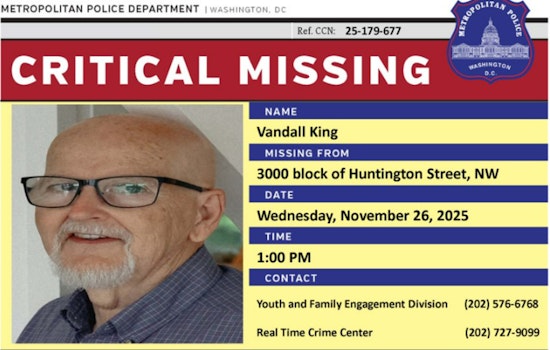 DC Police Issue Urgent Alert for Missing 77-Year-Old Vandall King, Seek Public's Help in Locating Elder