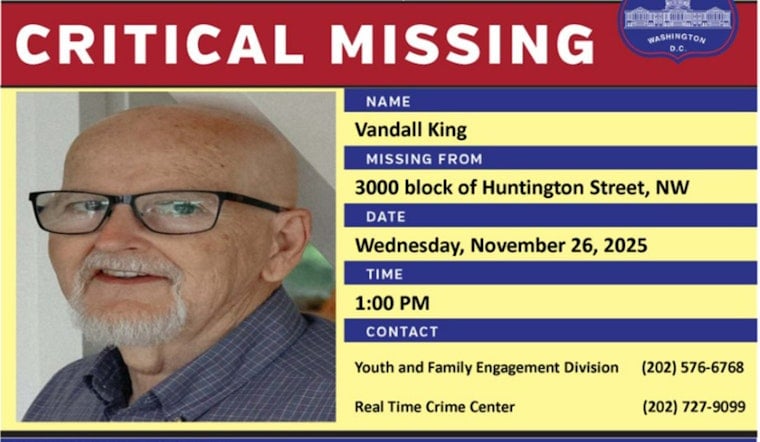 DC Police Issue Urgent Alert for Missing 77-Year-Old Vandall King, Seek Public's Help in Locating Elder