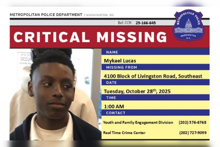 DC Police Seek Public's Aid in Search for Missing 15-Year-Old Mykael Lucas from Southeast Area