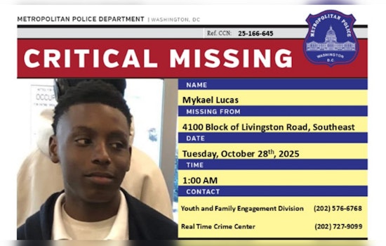 DC Police Seek Public's Aid in Search for Missing 15-Year-Old Mykael Lucas from Southeast Area