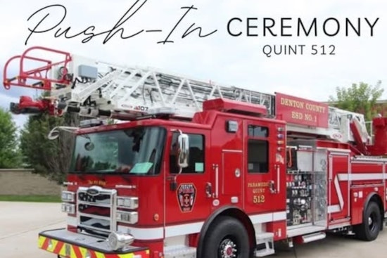 Denton County Celebrates New Quint 512 Fire Apparatus with Traditional Push-In Ceremony and Food Drive